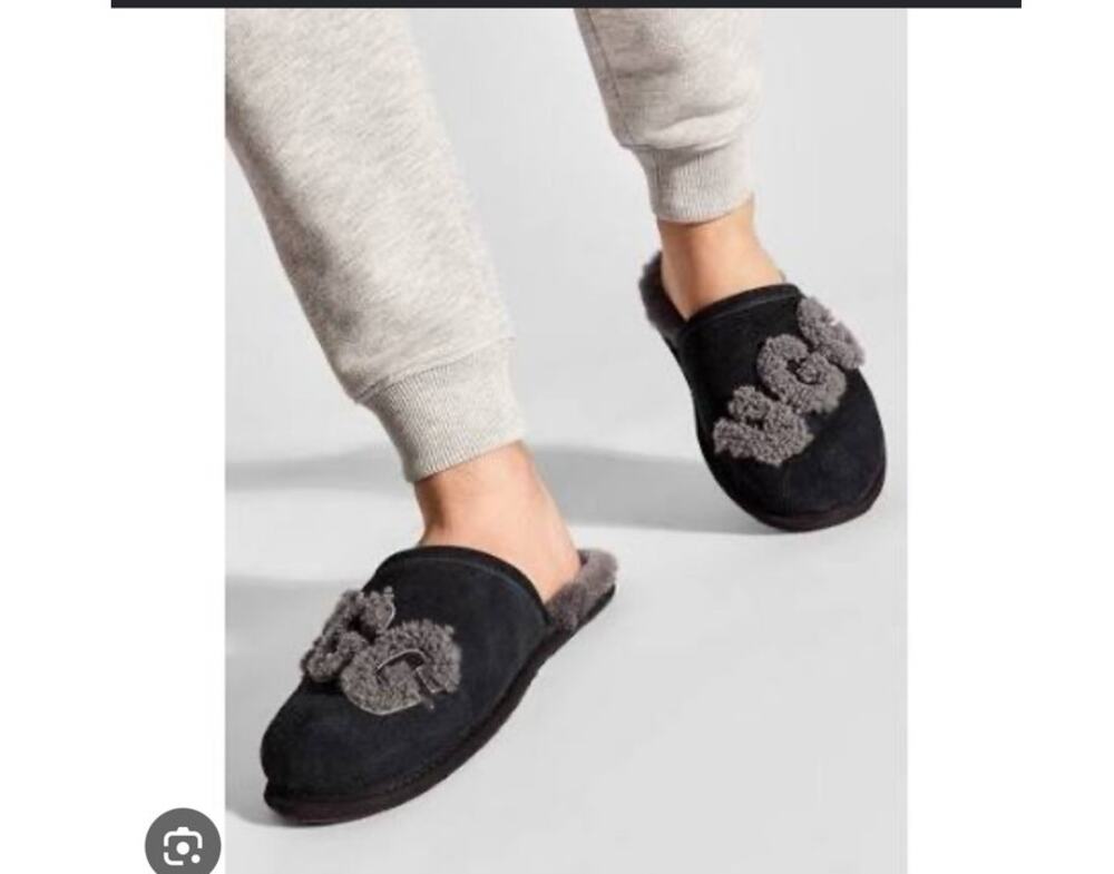 Ugg Black and Gray Scuff Slippers - Men's 9